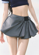 High waist A-line slimming short skirt